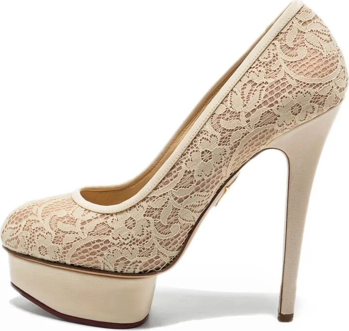 145mm Lace-Embellished Pumps