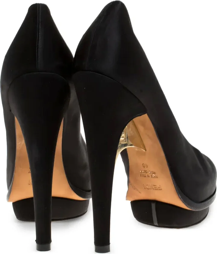 145mm Leather Heeled Pumps - Image 3