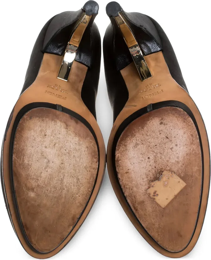 145mm Leather Heeled Pumps - Image 4