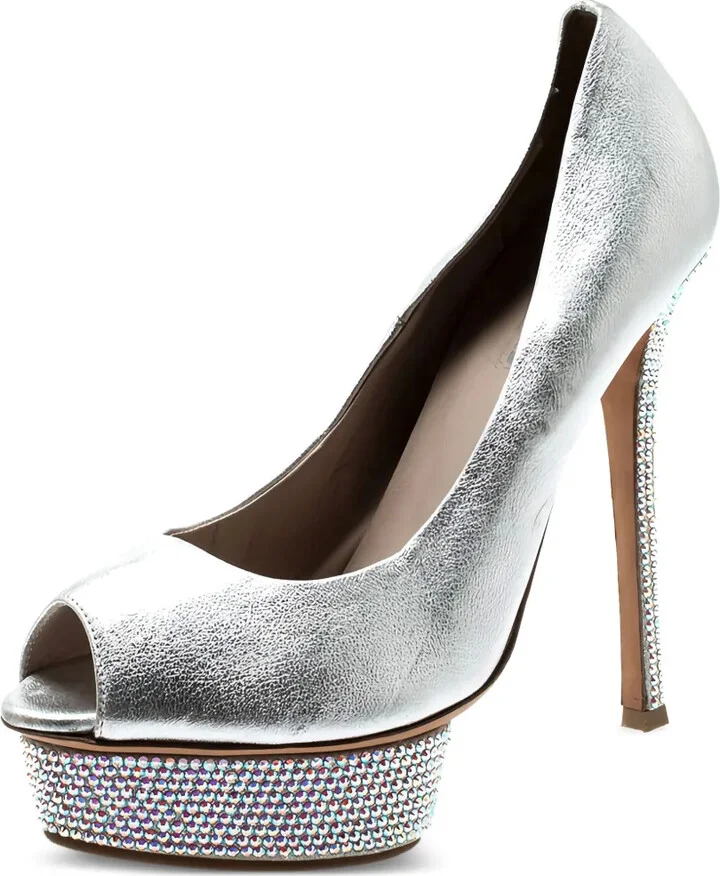145mm Leather Heeled Pumps - Image 3