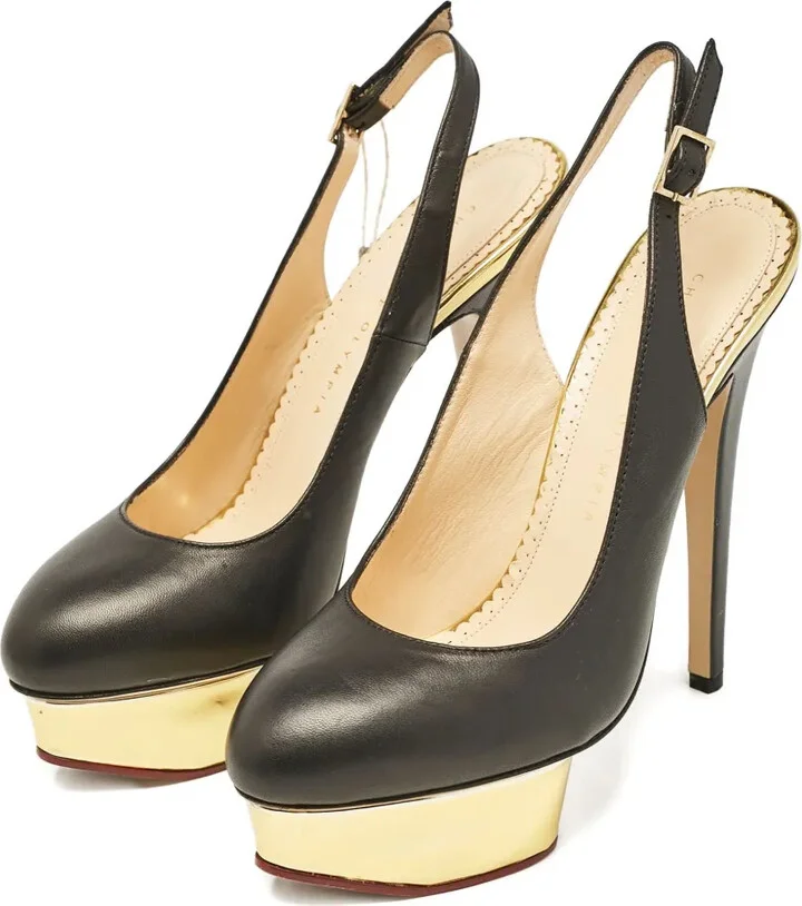 145mm Leather Heeled Pumps - Image 2