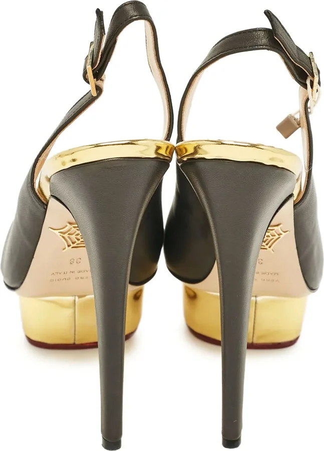 145mm Leather Heeled Pumps - Image 4
