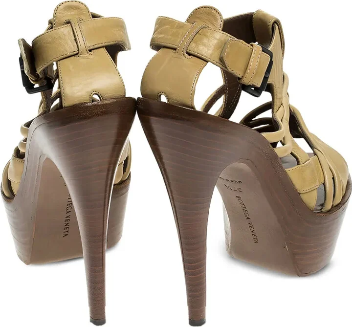 145mm Leather Heeled Sandals - Image 3