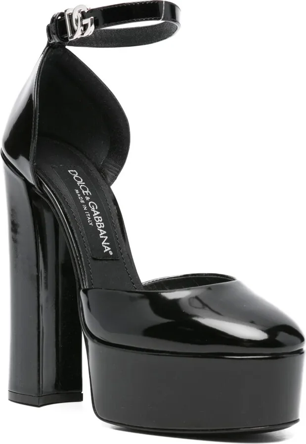 145mm Leather Platform Pumps - Image 2