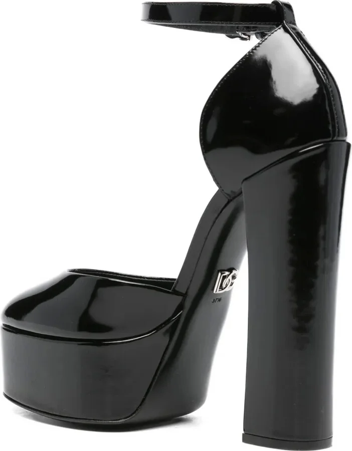 145mm Leather Platform Pumps - Image 3