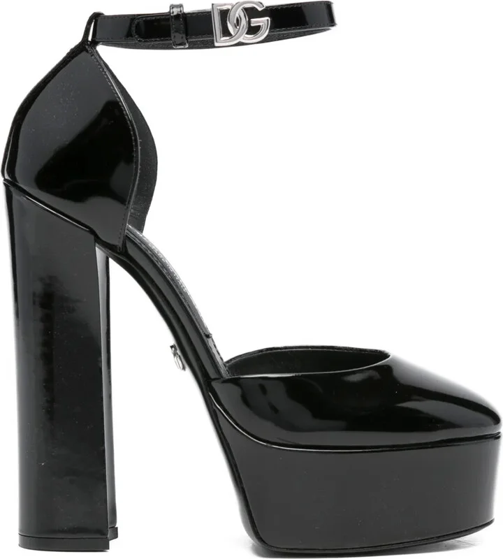 145mm Leather Platform Pumps