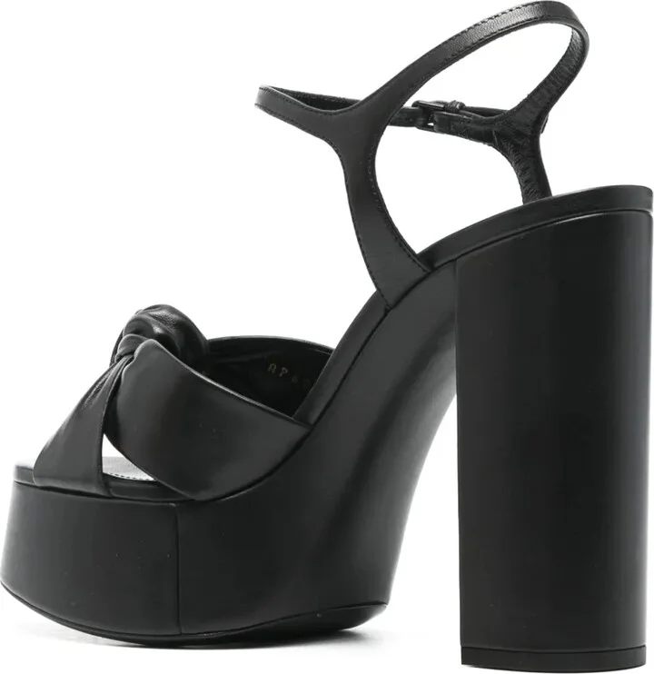145mm Leather Platform Sandals - Image 3
