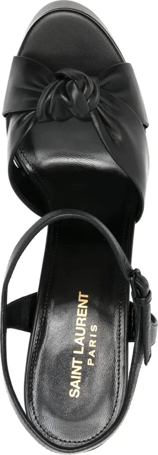 145mm Leather Platform Sandals - Image 4