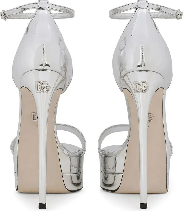 145mm Mirror-Effect Platform Sandals - Image 3