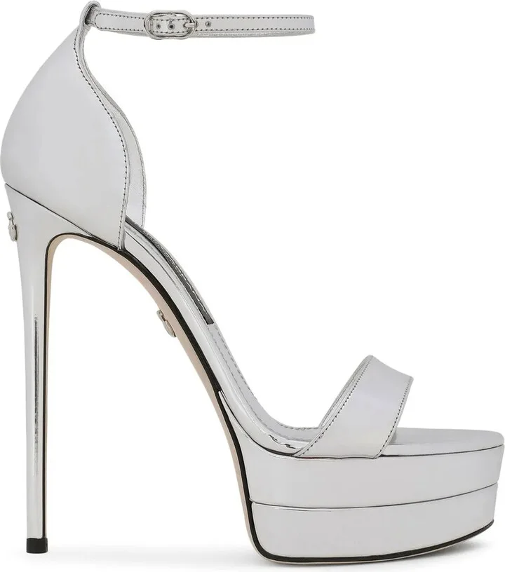 145mm Mirror-Effect Platform Sandals