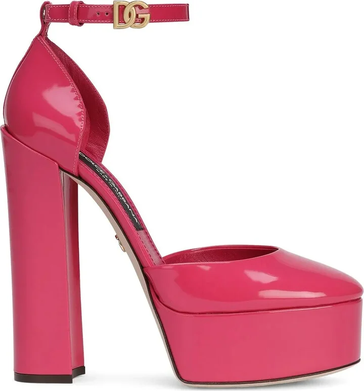 145mm Patent-Leather Platform Pumps
