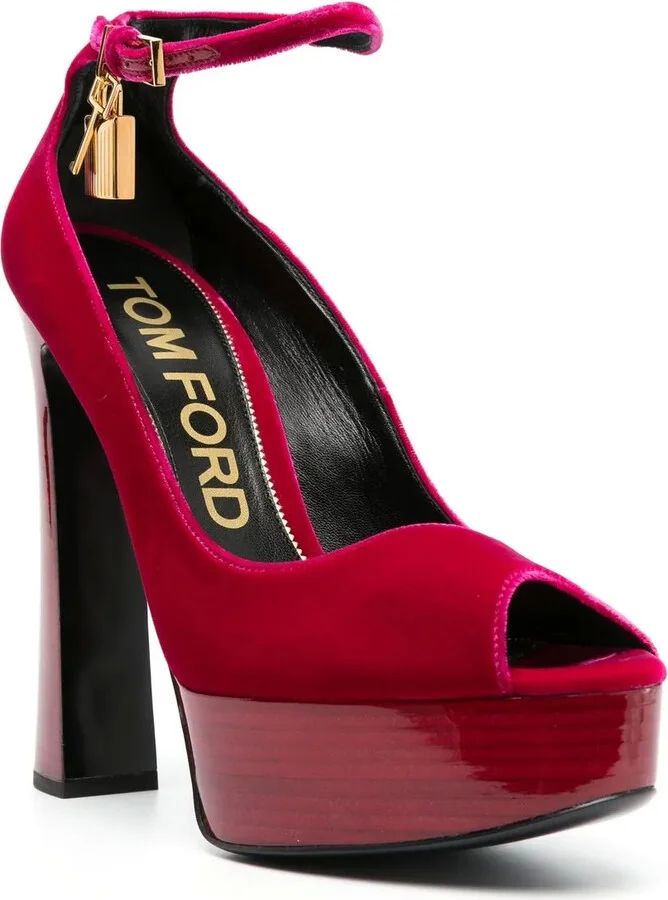 145mm Platform Velvet Sandals - Image 2