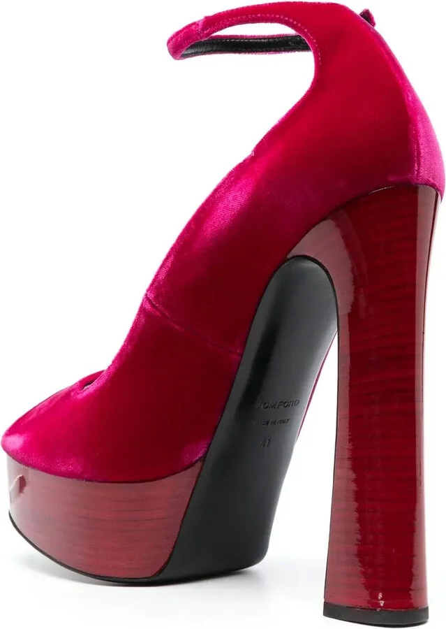 145mm Platform Velvet Sandals - Image 3