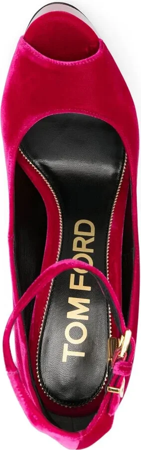 145mm Platform Velvet Sandals - Image 4