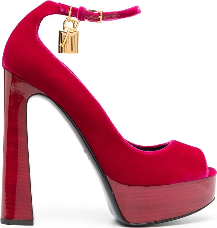 145mm Platform Velvet Sandals