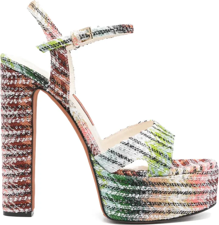 145mm Sequinned Sandals