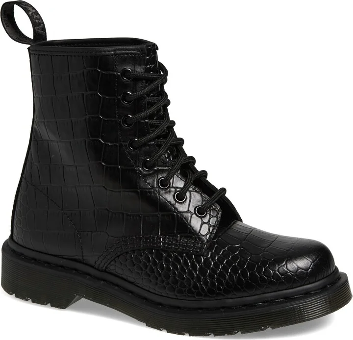 1460 Croc Embossed Combat Boot