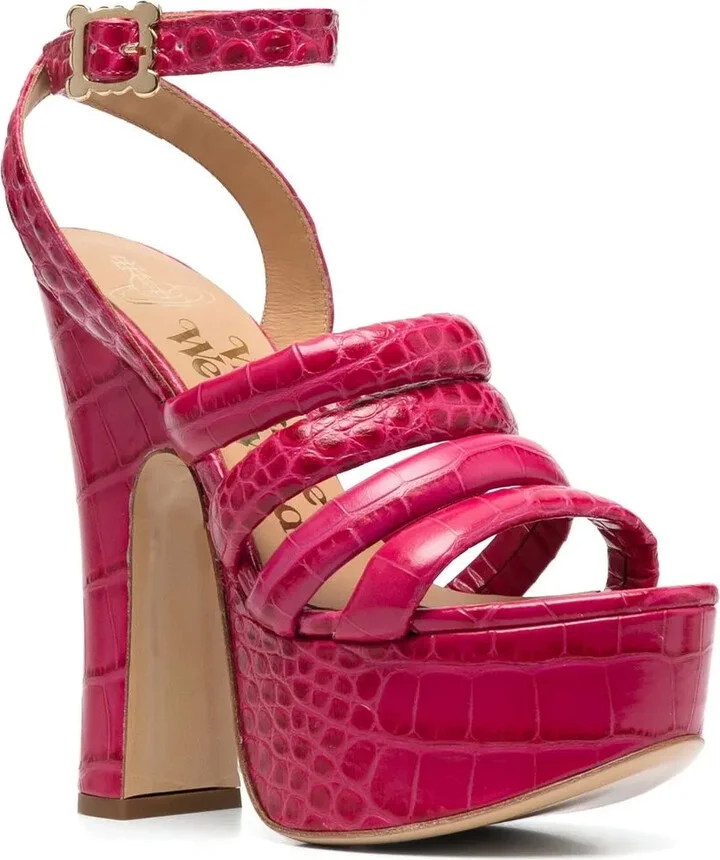 150mm Crocodile Platform Sandals - Image 2