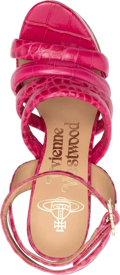 150mm Crocodile Platform Sandals - Image 4