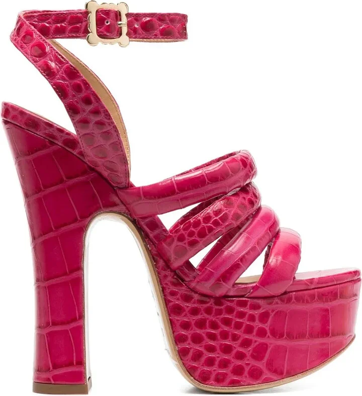 150mm Crocodile Platform Sandals