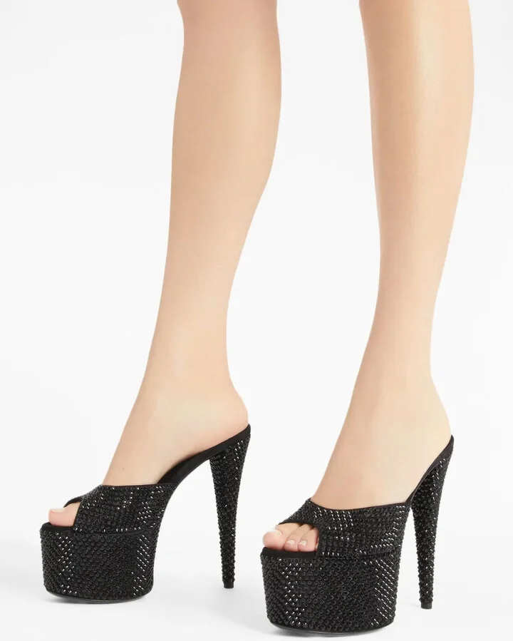 150mm GZ Aida crystal -embellished platform sandals - Image 5