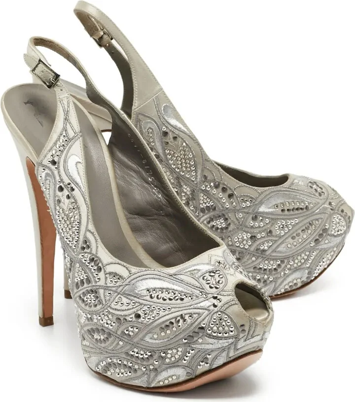 150mm Peep-Toe Heeled Pumps - Image 2