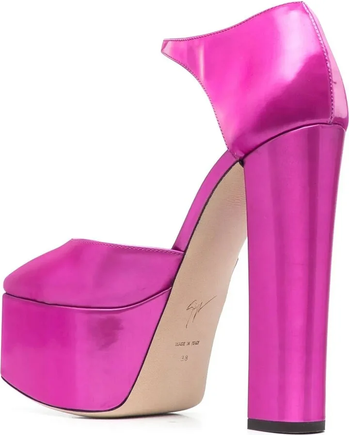 150mm Platform Leather Pumps - Image 3