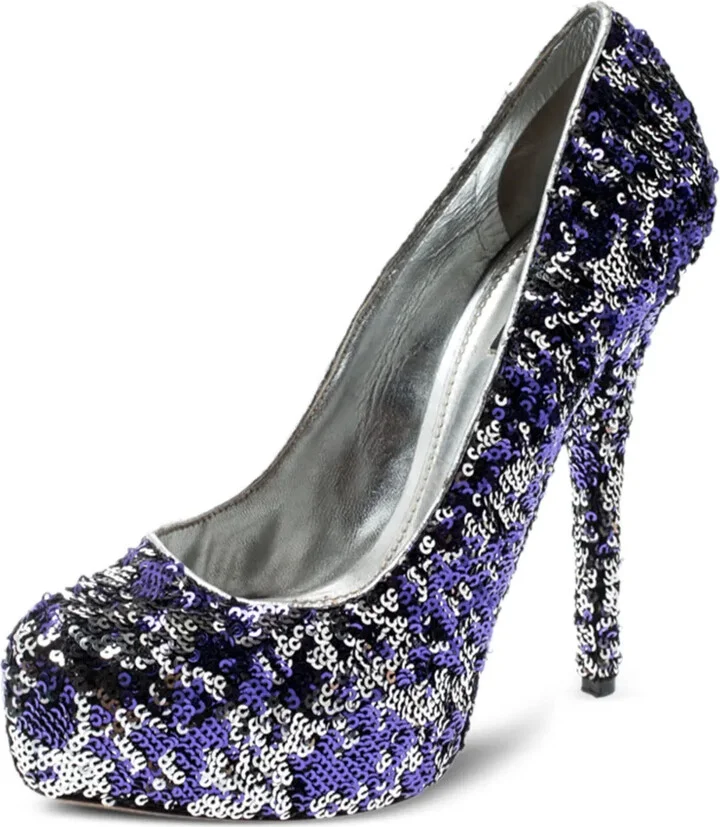 150mm Sequin-Embellished Heeled Pumps - Image 2