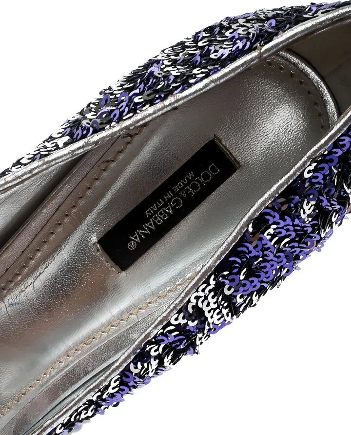 150mm Sequin-Embellished Heeled Pumps - Image 5