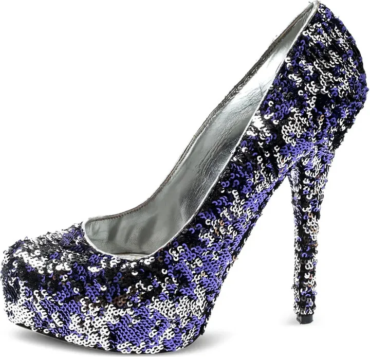 150mm Sequin-Embellished Heeled Pumps