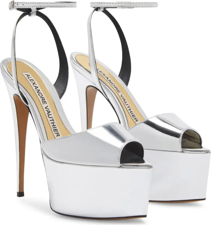 150mm Shooting metallic-finish sandals - Image 2
