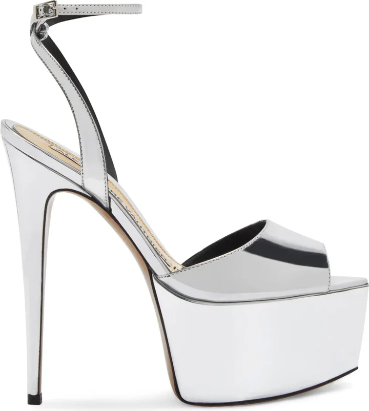 150mm Shooting metallic-finish sandals