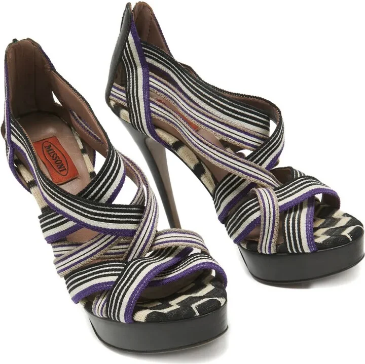 150mm Striped Platform Sandals - Image 2