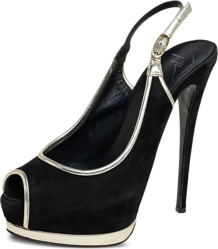 150mm Suede Slingback Pumps - Image 2