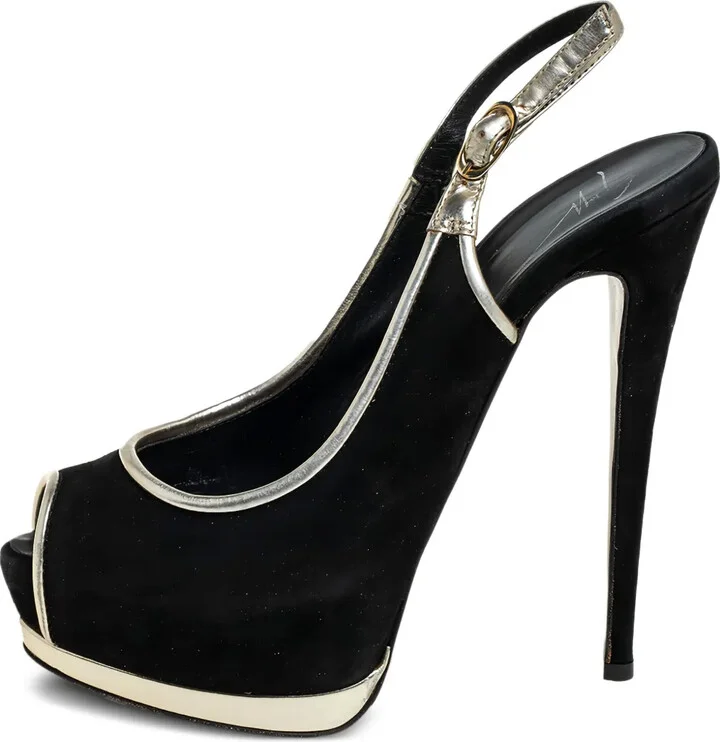 150mm Suede Slingback Pumps