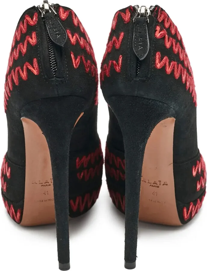 150mm Zigzag-Stitch Suede Ankle Boots - Image 2