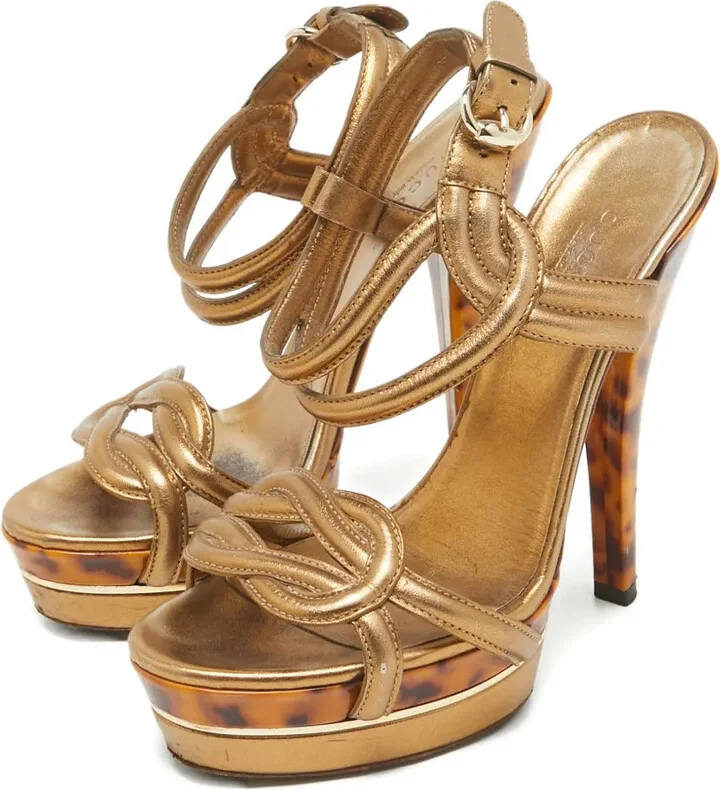 155mm Knot-Detail Leather Sandals - Image 3