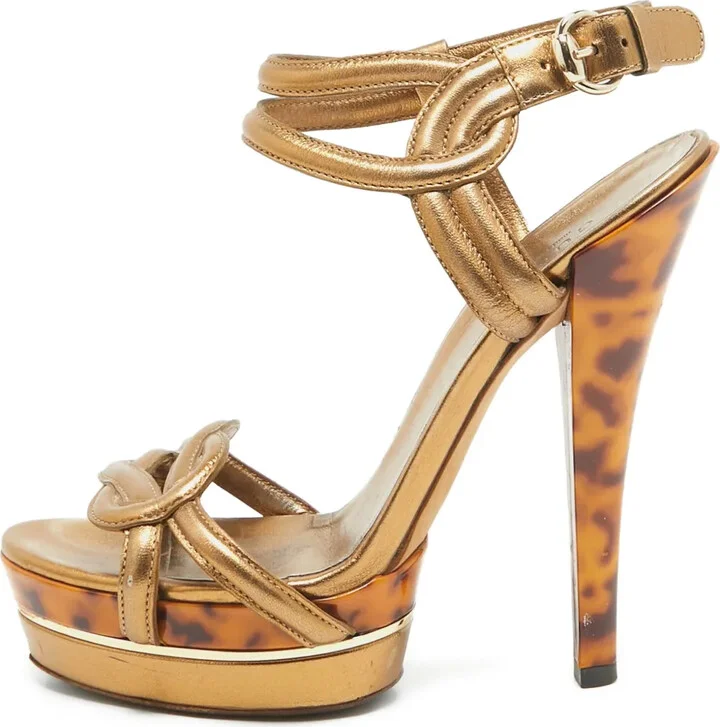 155mm Knot-Detail Leather Sandals