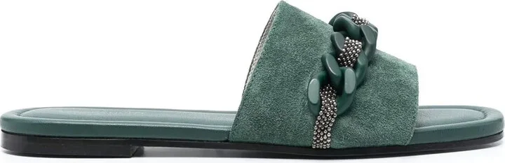 15mm Open-Toe Suede Slides