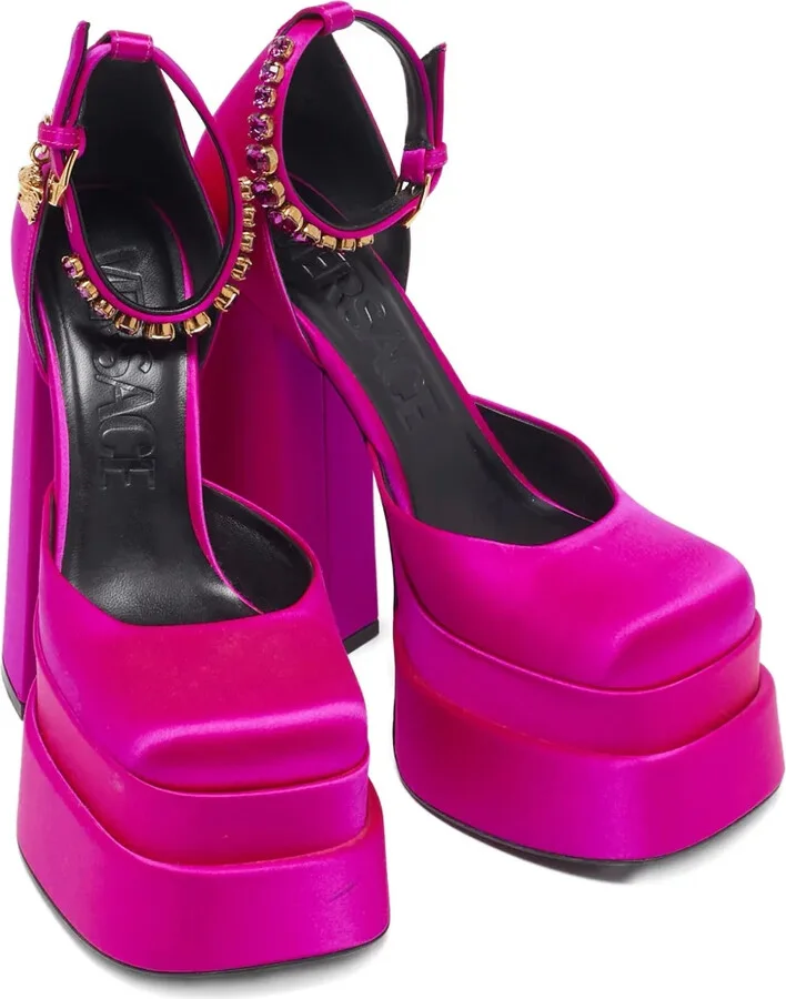 160mm Aevitas platform crystal ankle strap pumps - Image 2
