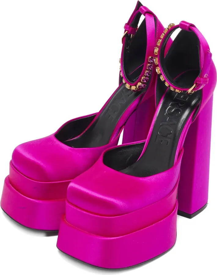 160mm Aevitas platform crystal ankle strap pumps - Image 3