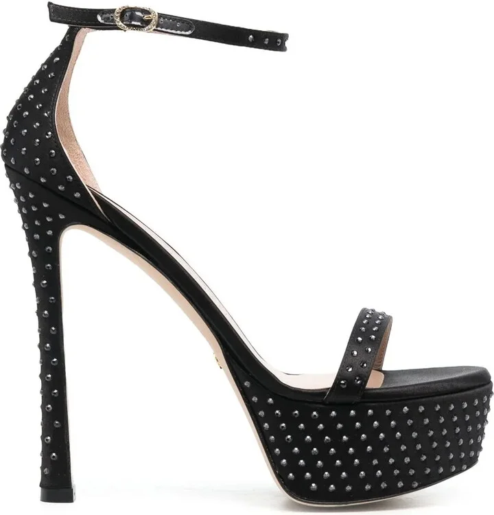 160mm Crystal-Embellished Platform Sandals