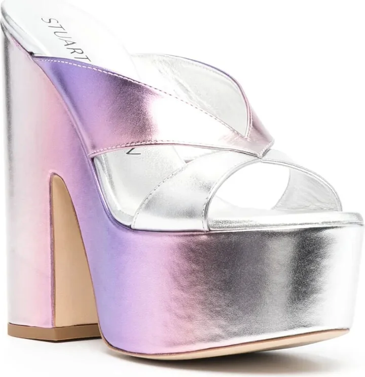 160mm Open-Toe Metallic Sandals - Image 2