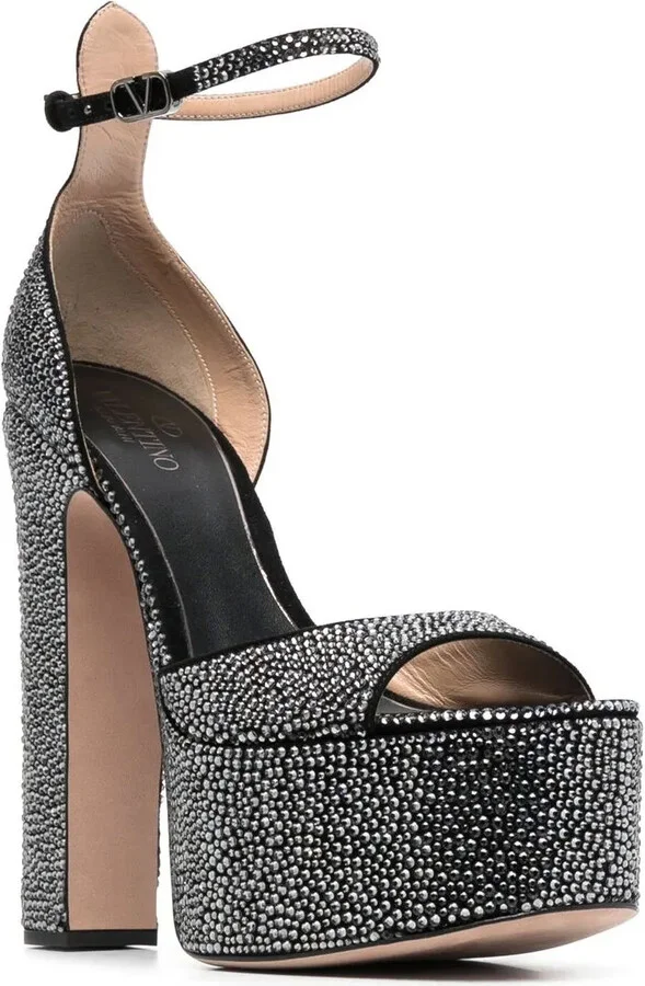 170mm Crystal-Embellished Platform Sandals - Image 2