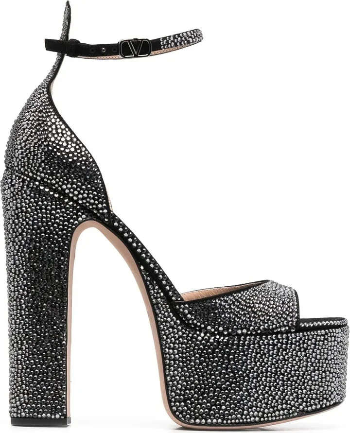 170mm Crystal-Embellished Platform Sandals
