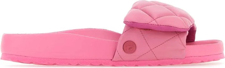 1774 Pink Leather Sylt Padded Slippers
