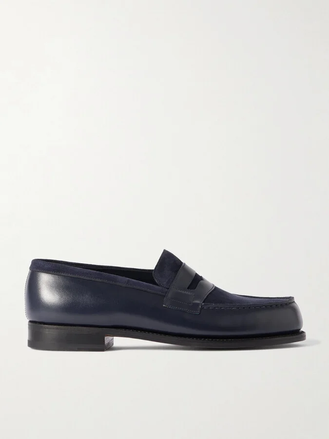 180 Leather and Suede Penny Loafers