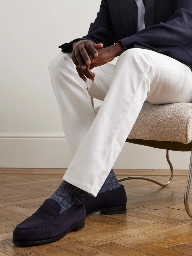 180 Moccasin Suede Penny Loafers - Image 2