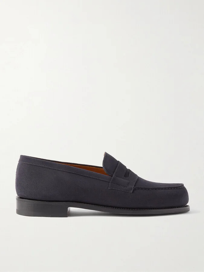 180 Moccasin Suede Penny Loafers