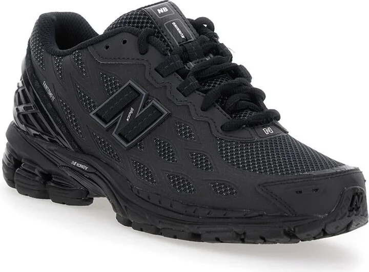 '1906' Black Sneaker With Mesh Design And Side Logo In Tech Fabric Unisex - Image 2